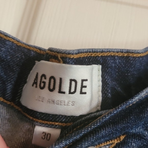 Agolde Men's Medium Wash Straight Leg Button Fly Jeans Size 30 29 length - Picture 3 of 5